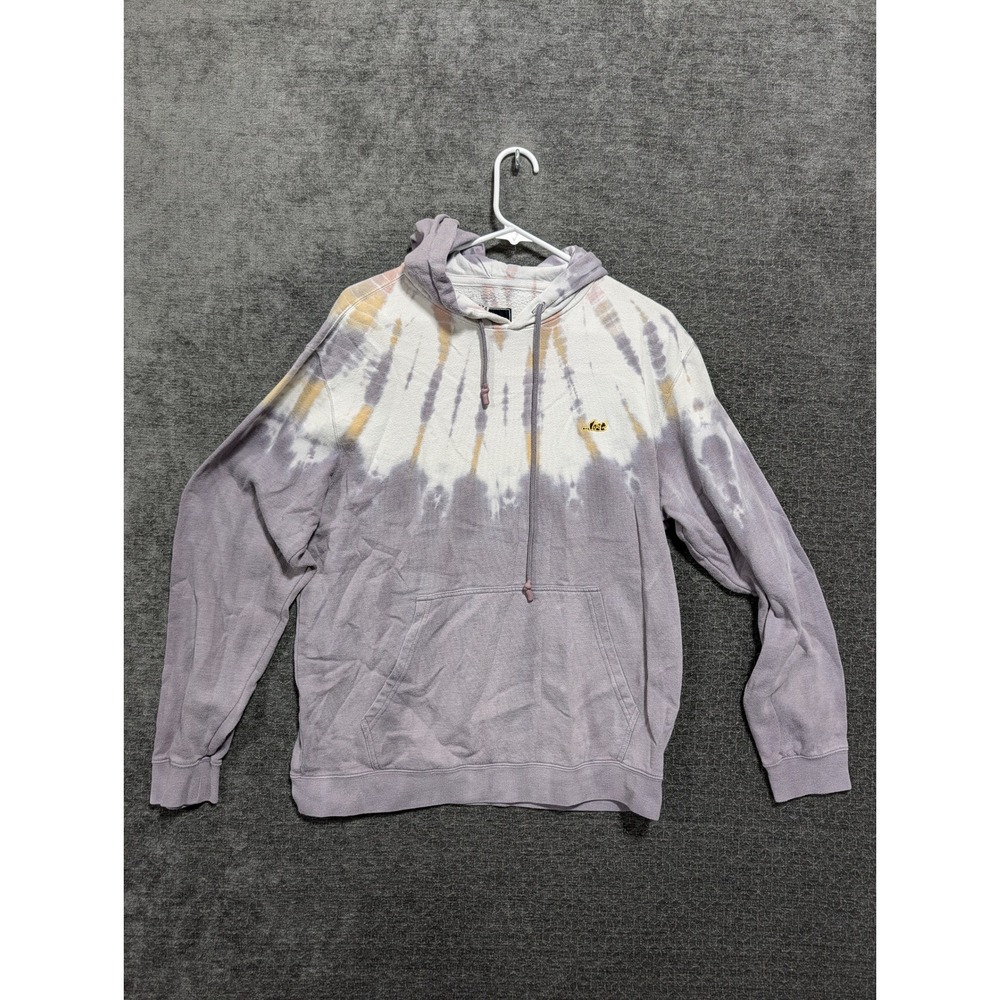 Lost Enterprises Mens Tie Dye Hoodie Purple White Sunburst Pullover Size M 1974